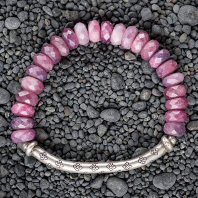 Ruby Silver Stretch Bracelet