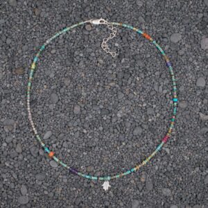Turquoise with Silver Hamsa