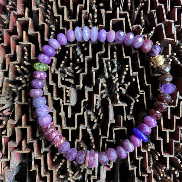 Purple Passion Stretch Bracelet with Gold Accent