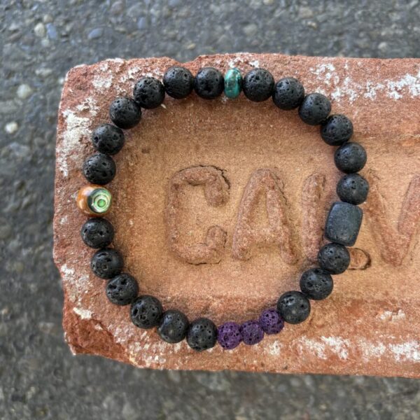 Sale Men's Black Onyx Bracelet with Lava #354