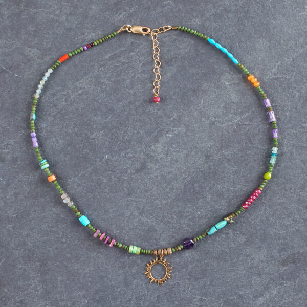 Eclipse Sun Nephrite Gold Necklace