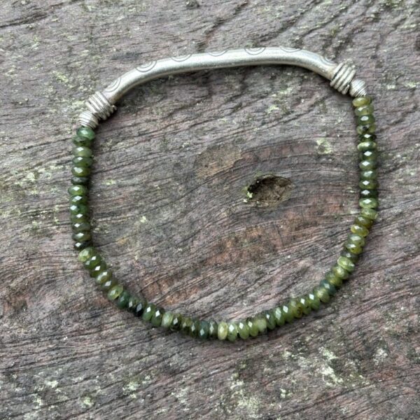 Emerald Silver Stretch Bracelet