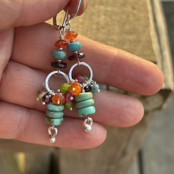 Sale Dragonfly, Silver Turquoise Earrings #521