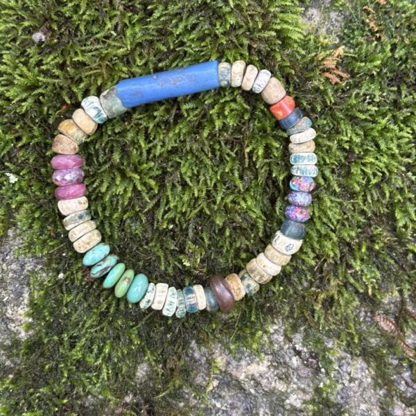 Rainy Day in June Vintage African Glass Bracelet