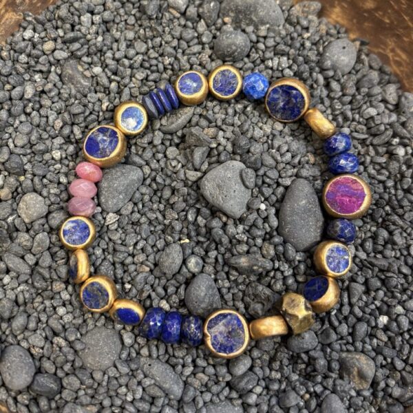 Small Lapis Fairy Pillow Stretch Bracelet