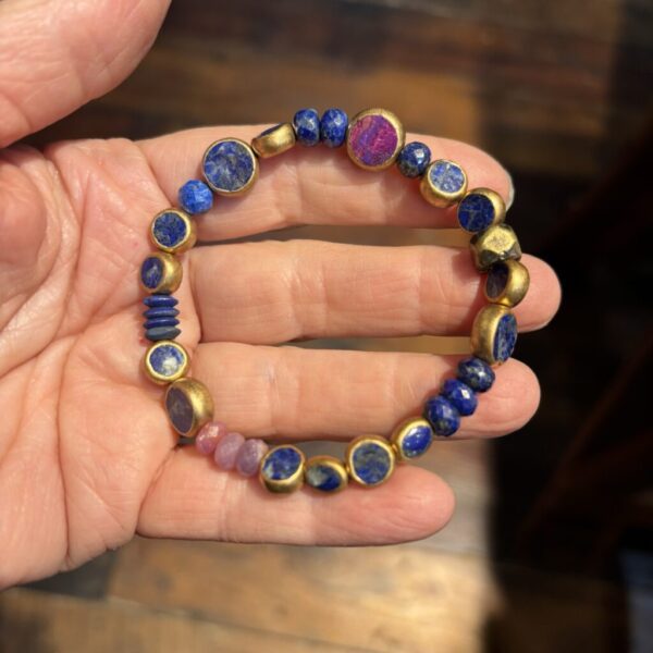 Small Lapis Fairy Pillow Stretch Bracelet