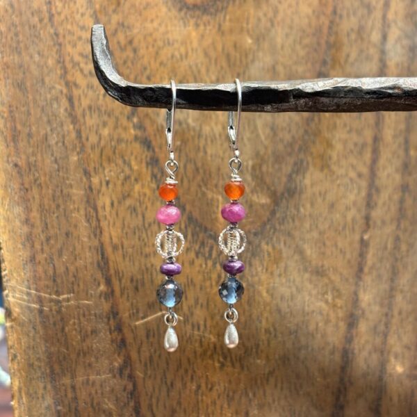Sale Earrings with Topaz and Sterling Silver