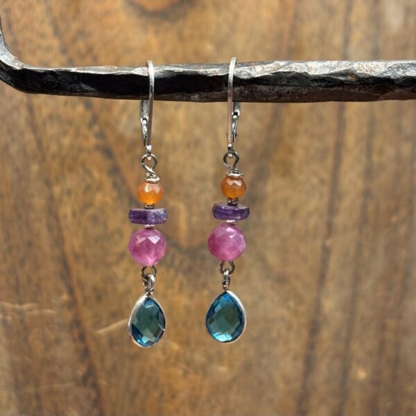 Sky Blue Topaz Drops Silver Earrings