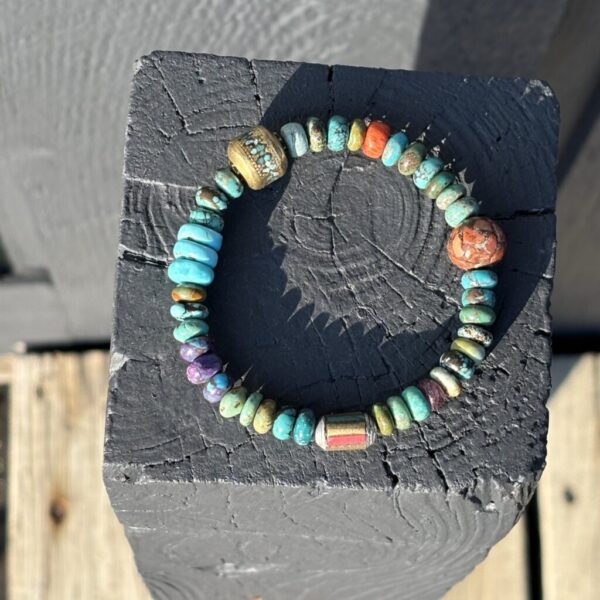 Tucson Turquoise with Tibetan Brass Beads