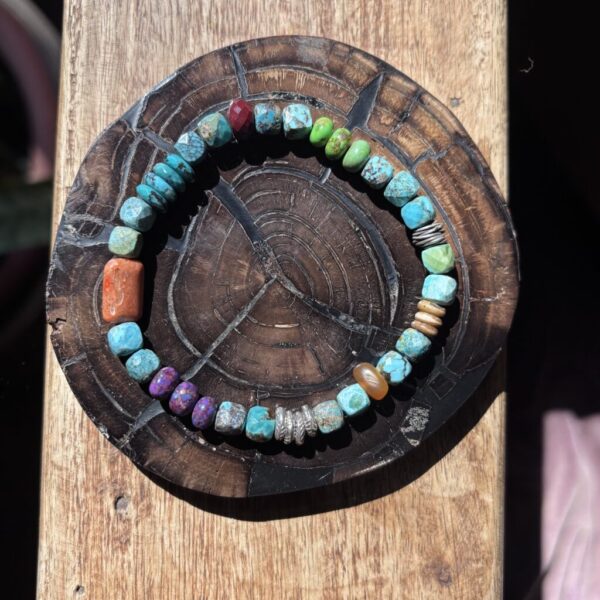 The Jillicious Cubed Turquoise Silver Stretch Bracelet