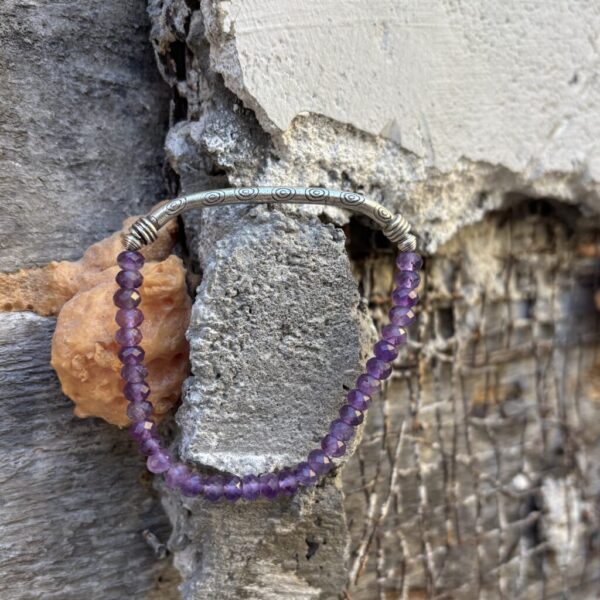 Amethyst Silver Stretch Bracelet Sale