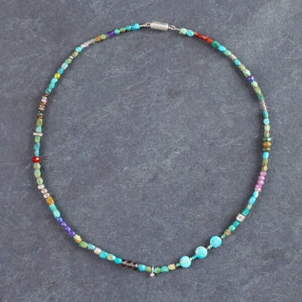 3 Ring Circus Gold Turquoise Magnetic Bracelet or Necklace