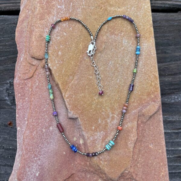 Bud and Blossom Pyrite Silver Necklace