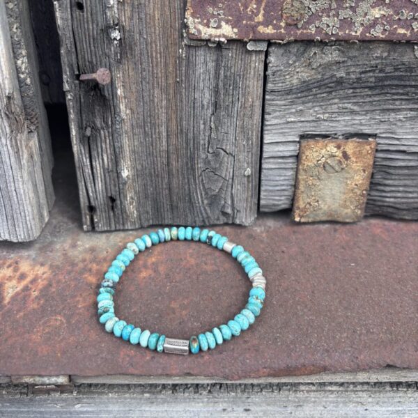 Robins Egg Turquoise and Thai Silver Stretch Bracelet