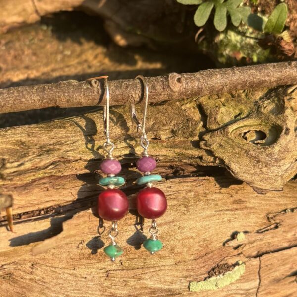 The Cranberry Silver Earrings