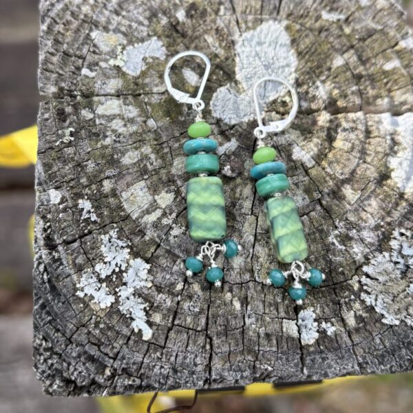 Teal Me More Silver Earrings