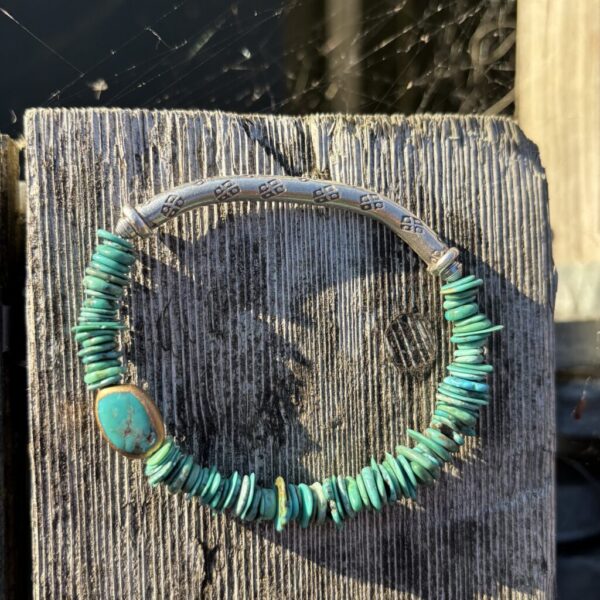 Turquoise Chips Silver Stretch Bracelet Sale