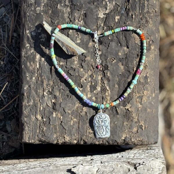 The Owl Turquoise Silver Necklace