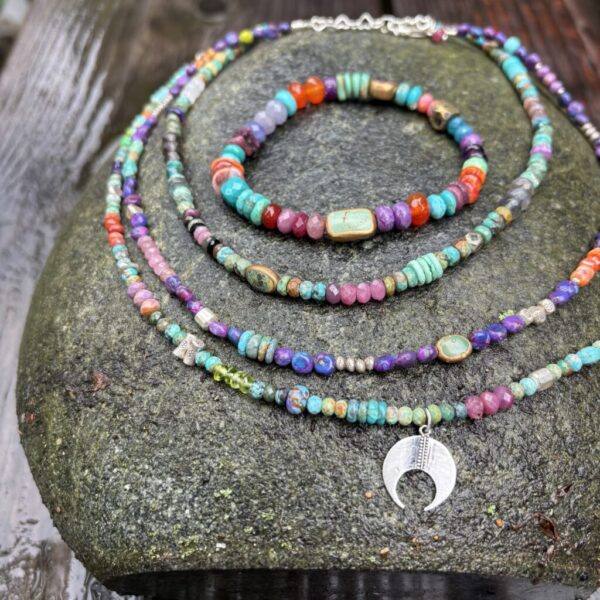 Out to Lunch Turquoise Silver Necklace