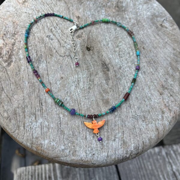 Turquoise Silver Bud with Spiny Oyster Thunderbird