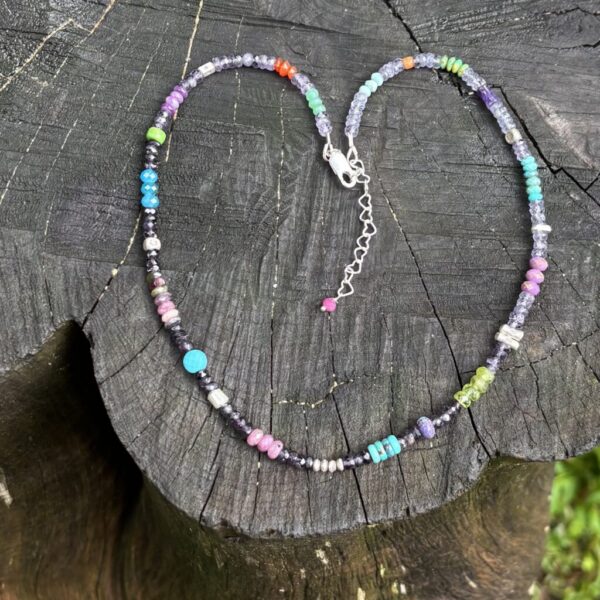 Purple Spinel Silver Necklace