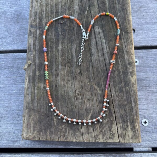 Carnelian Silver Raindrops Necklace