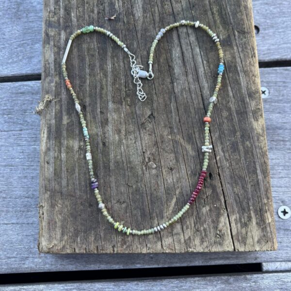 Green Garnet Silver Necklace