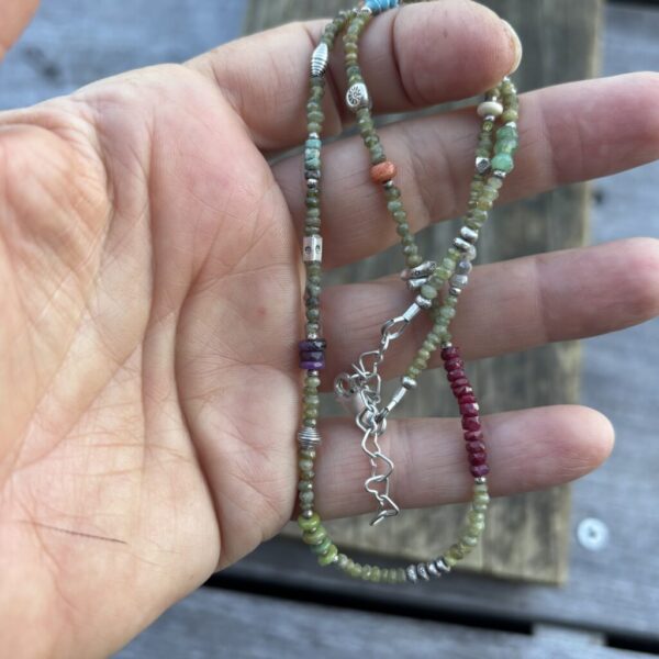 Green Garnet Silver Necklace