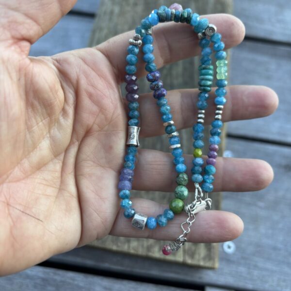 Neon Apatite Thai Silver Necklace