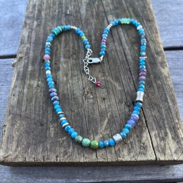 Neon Apatite Thai Silver Necklace