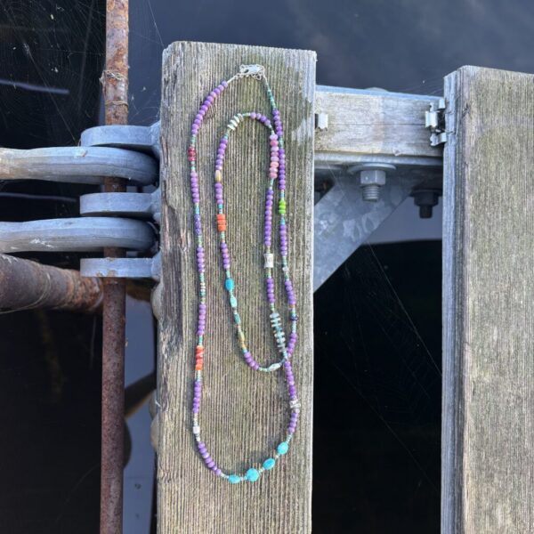One of a Kind Phosphosiderite Circus Train Silver Necklace