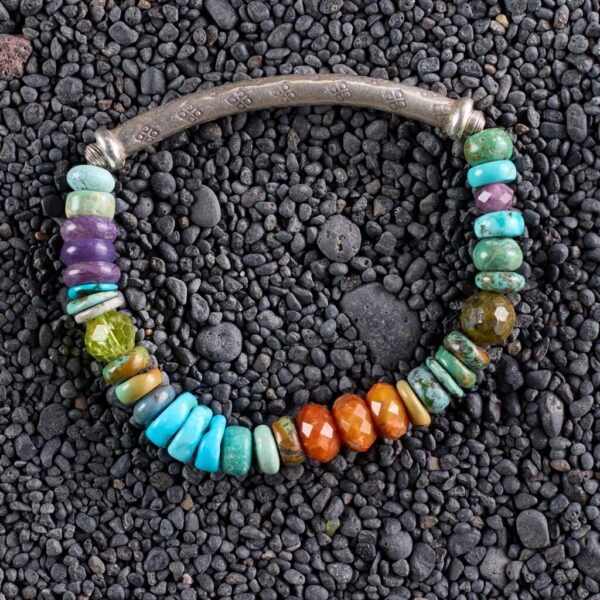 The Jane Goodall Turquoise Silver Stretch Bracelet
