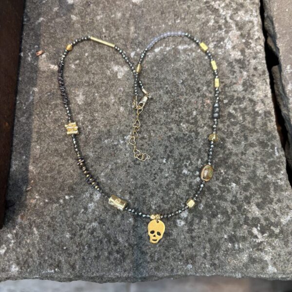 Pyrite Industrial Gold with Skull